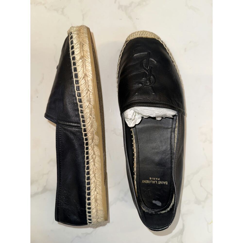 YSL Embossed Logo Leather Espadrilles - Like New - Picture 3 of 4